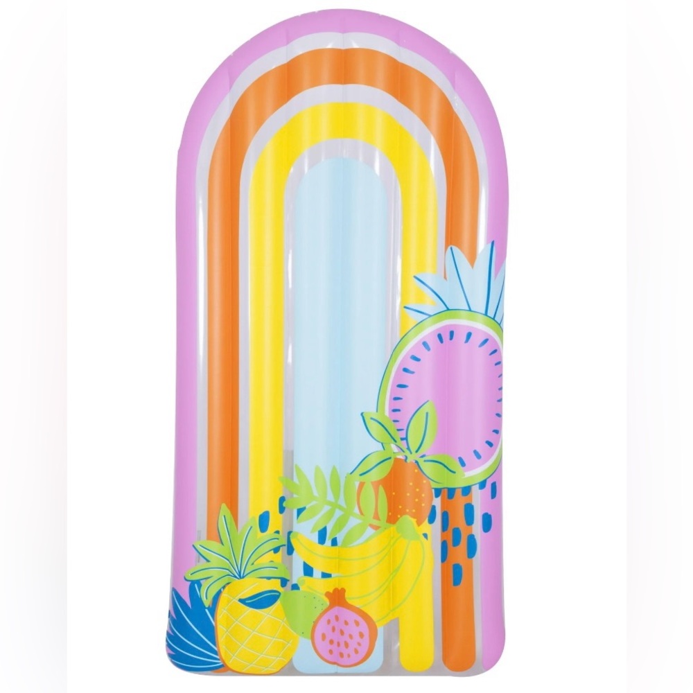 •NIB•Packed Party Multi-Color Luxe Inflatable Tropical Fruit Pool Lounger - Picture 2 of 7